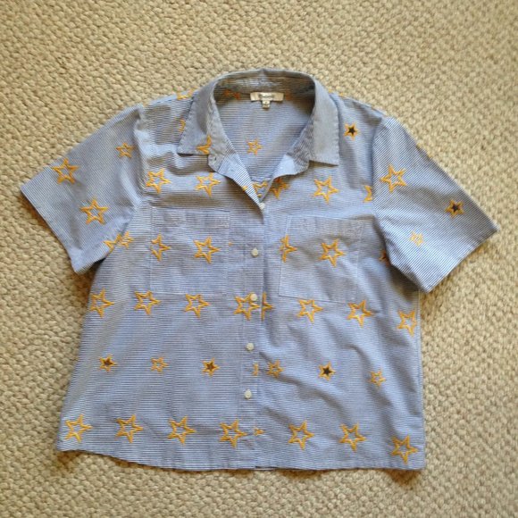 MADEWELL - Star Embroidered Stripe Shirt - Excellent Condition - Picture 4 of 7